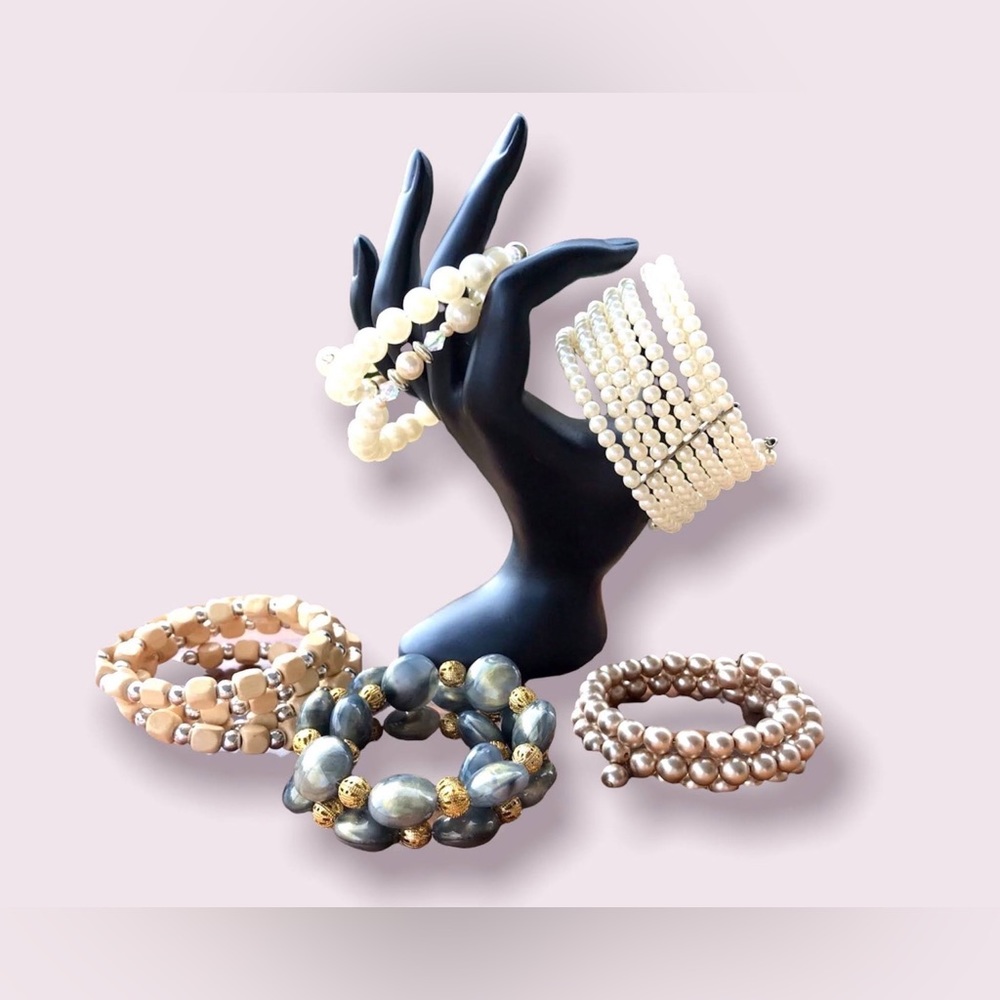 Vintage Jewelry Pearl Costume Bracelets Lot